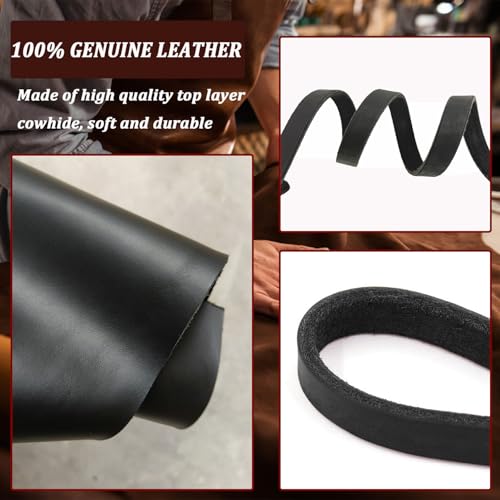 Leather Dog Leash 6ft x 1 inch (6 ft x 1 inch / Black)