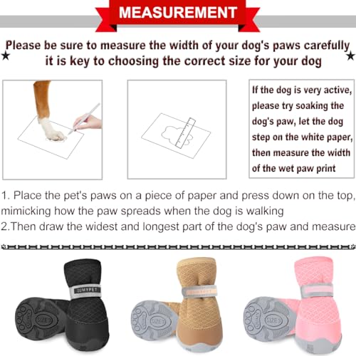 Dog Shoes for Small Dogs Hot Pavement Puppy Dog Boots & Paw Protectors (Fluorescent / size 4: 1.89"x1.51"(L*W))