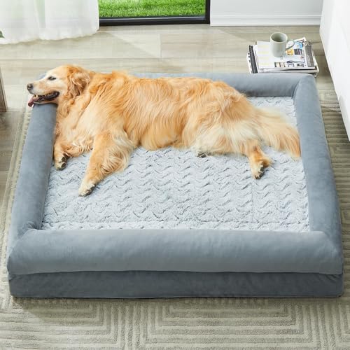 XL Extra Large Orthopedic for Senior Dog Bed Comfy Sleeping (Grey / X-L (41x28x7in))