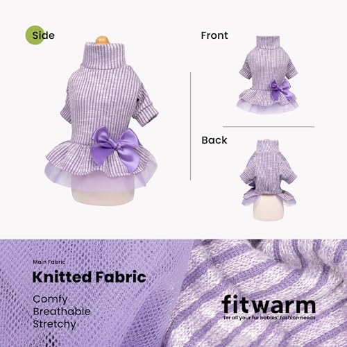 Collared Neck Tulle Dog Dress (X-Small / Purple)