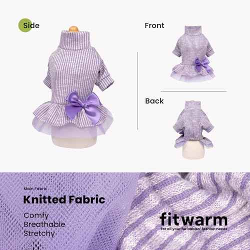 Collared Neck Tulle Dog Dress (Small / Purple)