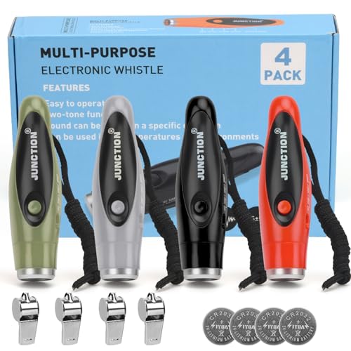 4 Pack Electronic Whistles with 3 (New in 4 Colors)