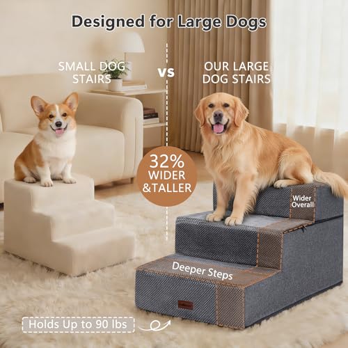 Dog Stairs for Large Dogs 18" H (Grey)