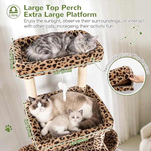 Z78 Heavy Duty Cat Tree for 20lbs Large Adult Cats (Leopard Print / 78 inch)