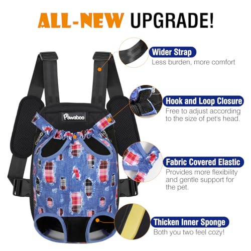 Pet Front Carrier Backpack for Small Medium Dogs (D-Denim Blue / Large (Pack of 1))