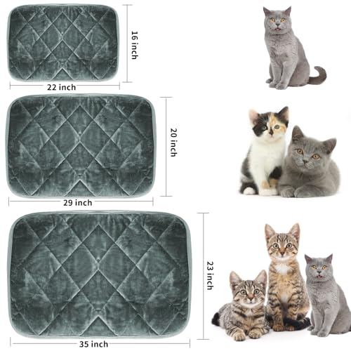 Self Warming Cat Bed Indoor (Large 35 x 23 inch / Gray)