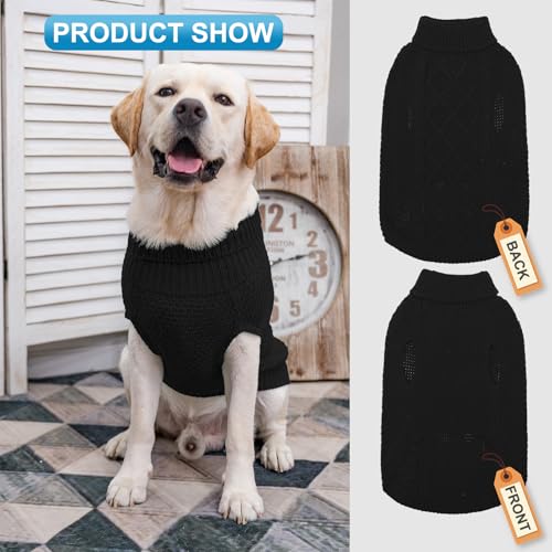Turtleneck Dog Sweater (Medium/Large / Black)