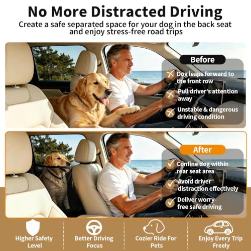 Dog Car Barrier Dog Net for Car Pet Divider Net for Cars and SUVs