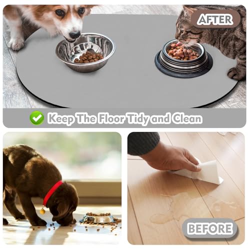 Dog Feeding Mat 24''x16'' (24''x16'' / Light Gray)