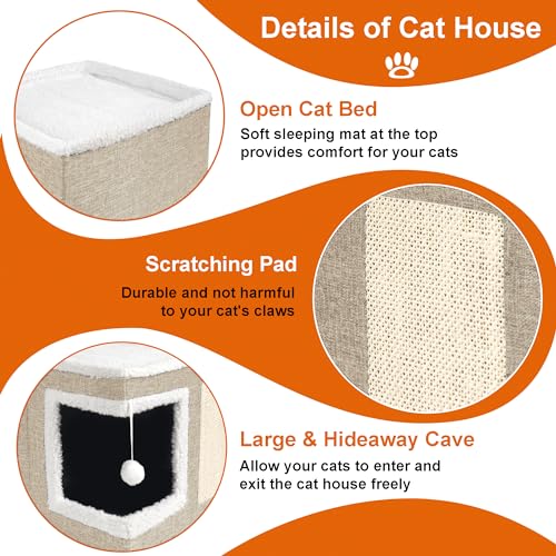 Cat Houses for Indoor Cats (S / Khaki)