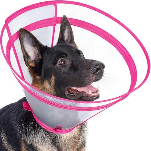 Dog Cone to Stop Licking (Hot Pink / XL(Neck: 16.5"-20.5"))