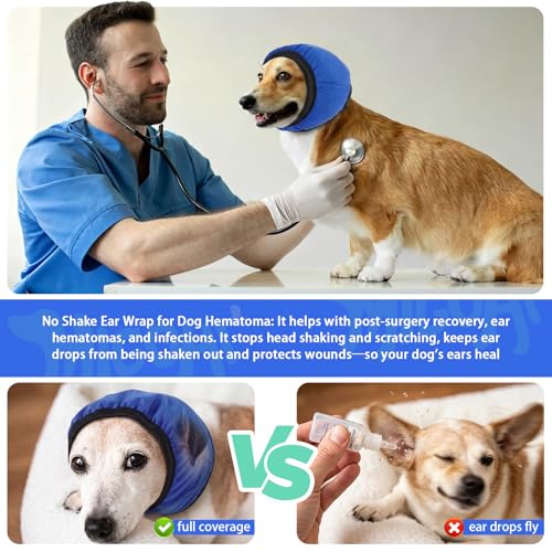 Dog Ear Cover Lightweight (Blue / Medium (Head: 11.8"–15.7"/30-40cm))