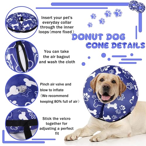 Recovery Donut Collar for Dogs & Cat (Darkblue / L（neck 14"-18"）)