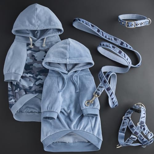 Cooper II Dog Hoodie (Faded Denim / Small (10-25 lbs))