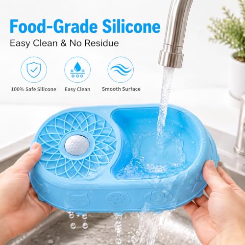 2 in 1 Slow Feeder Dog Bowls with Interactive Rolling Ball