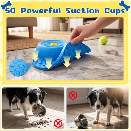 Dog Licking Bowl with Rolling Ball