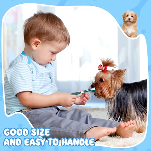 20 Pcs 7 Inch Dog Toothbrush 3 Sided Pet Teeth Cleaning Brush Dental Care Suitable for Dog Most Pets Cat Puppy Kitten Different Teeth and Mouth Shapes Cleaning