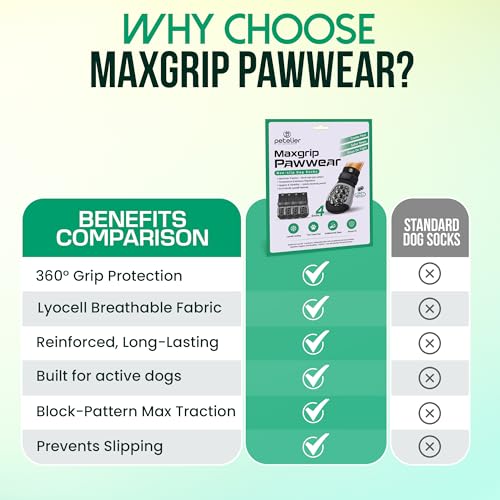 MaxGrip PAWWEAR Anti‑Slip Dog Socks (Medium)