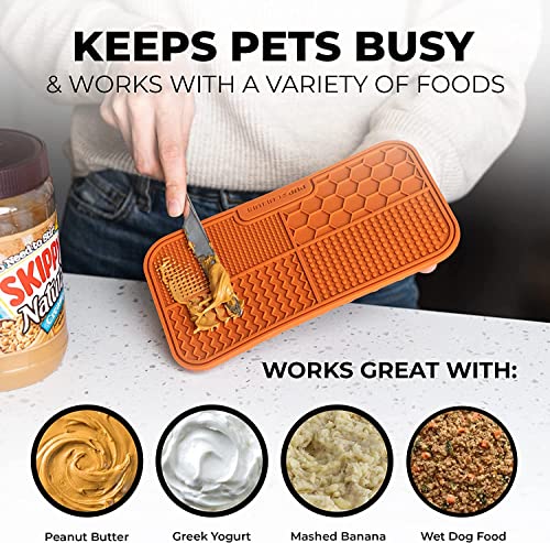 Dog Lick Mat for Dogs (2 Pack / Orange)