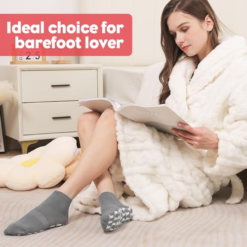 12 Pairs Grip Socks for Women & Men (5.5-9 / Foot Pattern/Multicolor(12 Pairs))
