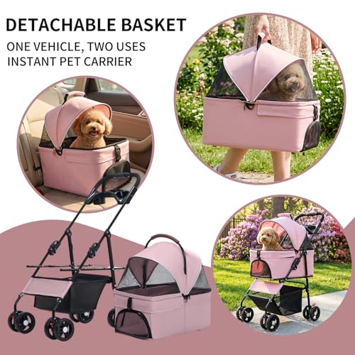 Pet Stroller for Small (Pink)