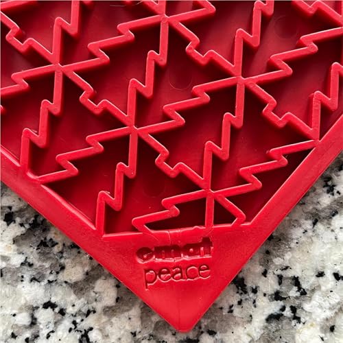 Peace eMat Durable Enrichment Feeder Made in USA from Non (eMat Peace Red / Large)