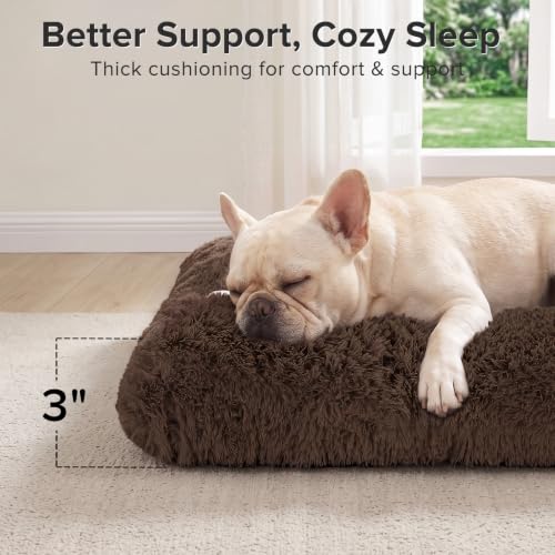 Dog Bed Crate Pad (23.0"L x 18.0"W x 3.0"Th / Brown)