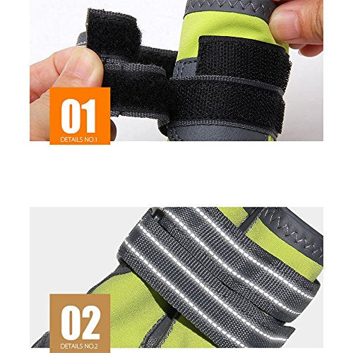 Non Slip Reflective Dog Boots Paw Protect Shoes (6# / Neon Yellow)