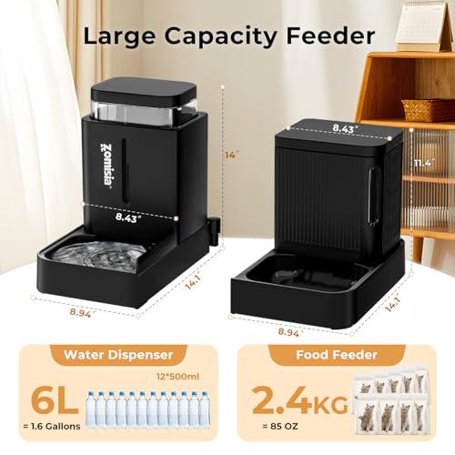 Gravity Dog Food and Water Dispenser (1.6 Gallon x 2 / White)