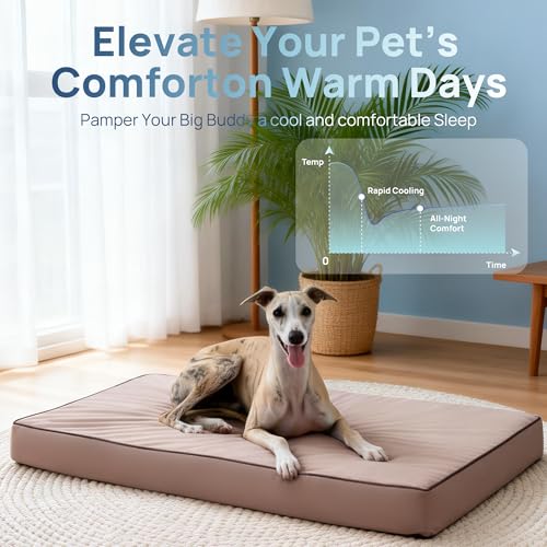Cooling Dog Bed Large Sized for Summer (Dusty Rose / 36''x27''x3'')