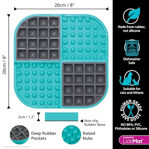 Slomo Cat Slow Feeder Lick Mat (Turquoise)