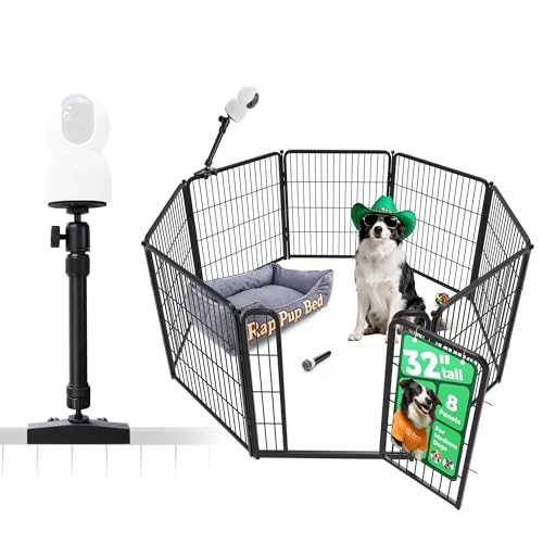 Homeplus Indoor Dog Playpen with Camera Mount (Black / 32"H)