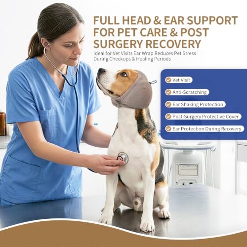 Dog Ear Cover Noise Protection (Small(Head Circle:10"-15") / Taupe)