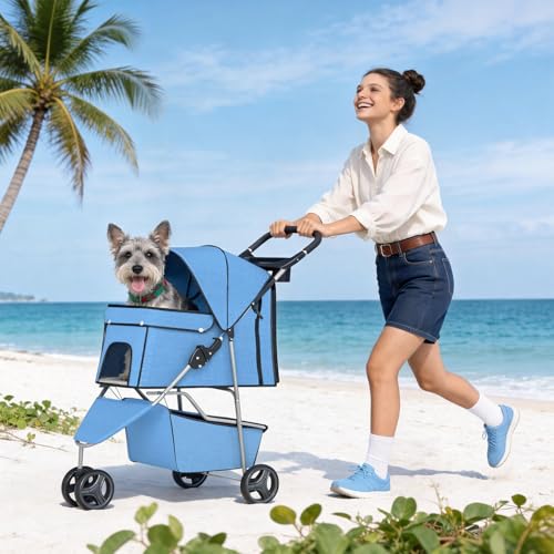 3 Wheel Pet Stroller (Blue)