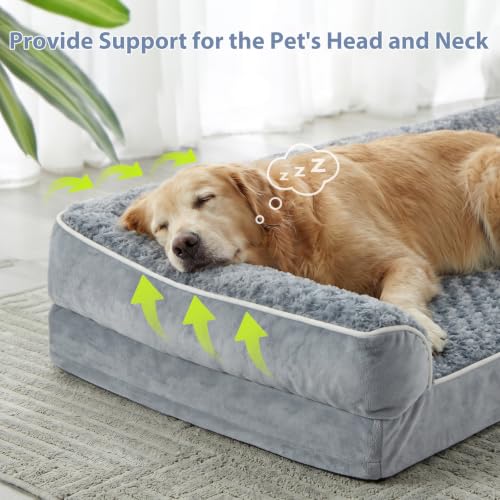 Orthopedic Washable Dog Bed (Gray / 42.0"l x 30.0"w x 7.5"th)