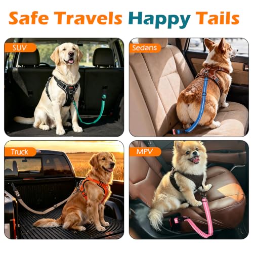 2 Pack Dog Seat Belt for Car (Black, Black / 2 Packs)