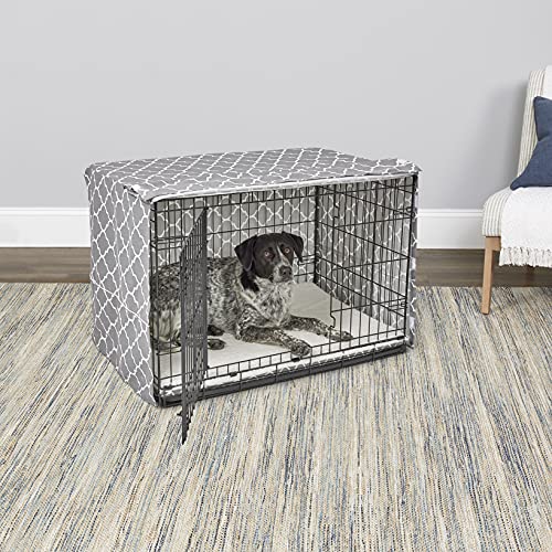 MidWest Homes for Pets Intermediate Dog Crate Cover Featuring Teflon Fabric Protector (Designer Gray / 36 Inch)