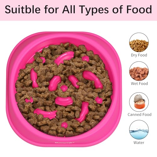 1 Pack Slow Feeder Dog Bowls (J-Purple / Small)