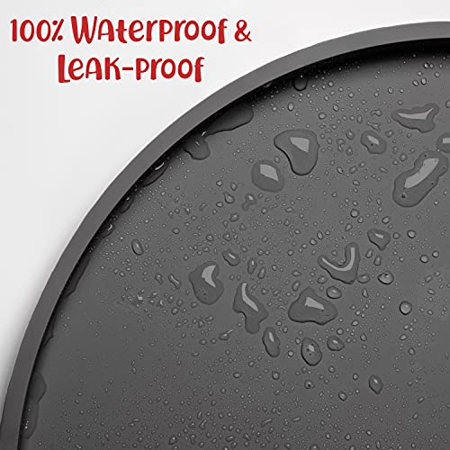 Dog Food Mat Waterproof Dog Bowl Mat (19x11 Inch (Pack of 1) / Gray)