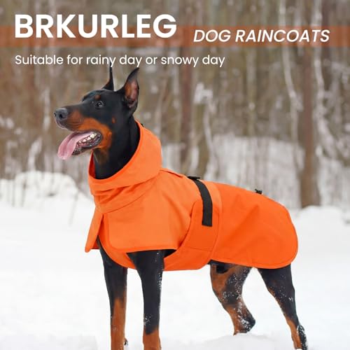 Dog Raincoat Waterproof Rain Jacket with Hood (XL(Back Length19.9") / Orange)