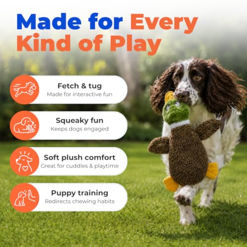 2-in-1 Fun Skin Stuffless Dog Toy - Wild Duck, Medium (Brown/Wild Duck / Medium)