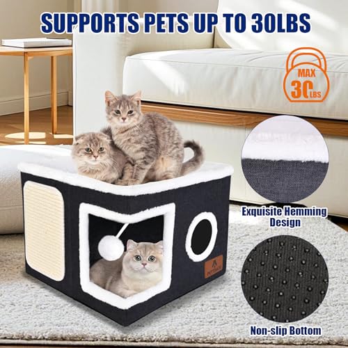 Cat Beds for Indoor Cats (Dark Grey / Single)