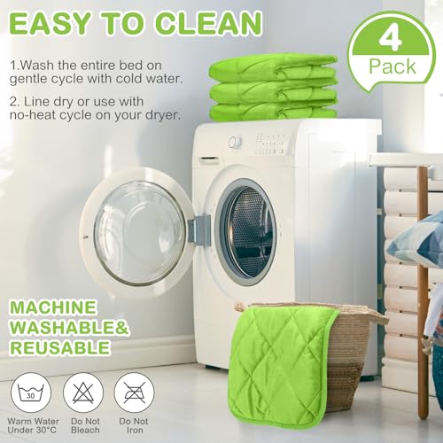 4 Pack Self Heating Cat Pad Self Warming Dog Mat Reflects Body Heat Extra Warm Thermal Pet Pad Washable Dog Cat Bed Crate Bed Mat Blanket (16 x 20 Inch / Green)