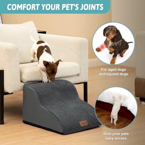 Dog Stair for Small Dog 11.8" H (Charcoal Grey / Standard:15.7"x19.7"x11.8")