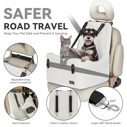 Pet Car Seat with Patented Safety System (Beige / Medium)