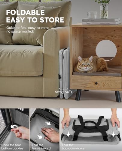 Cat Carrier Stable (Gray Regular / 16.9"L x 11.0"W x 11.0"H)