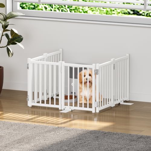 Short Dog Gate Indoor (White / 6 Panel-16''H, Up to 72’’ W)