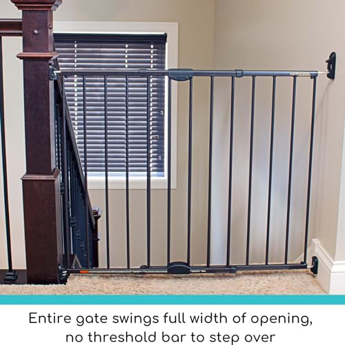 Toddleroo Easy Swing & Lock Baby Gate for Top of Stairs (Matte Bronze / 31" Tall)