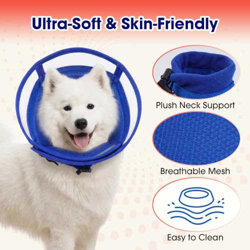 Soft Dog Recovery Cone Collar (Blue / M(Neck Girth:11-14.2in))