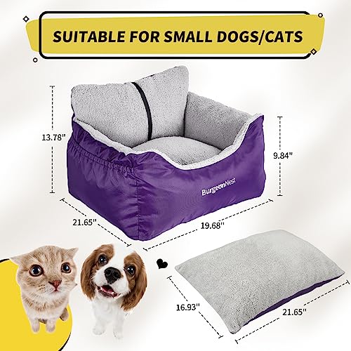 Dog Car Seat for Small Dogs & Cats Under 25 lbs (Purple / Small)
